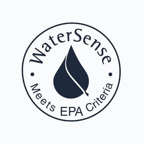 WaterSense certification logo by the EPA, indicating compliance with water efficiency standards.