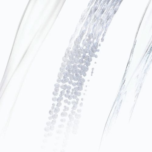 Close-up of water stream from Sloan faucet aerator