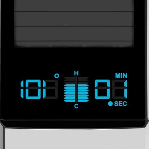 Close-up of Sloan faucet digital temperature display