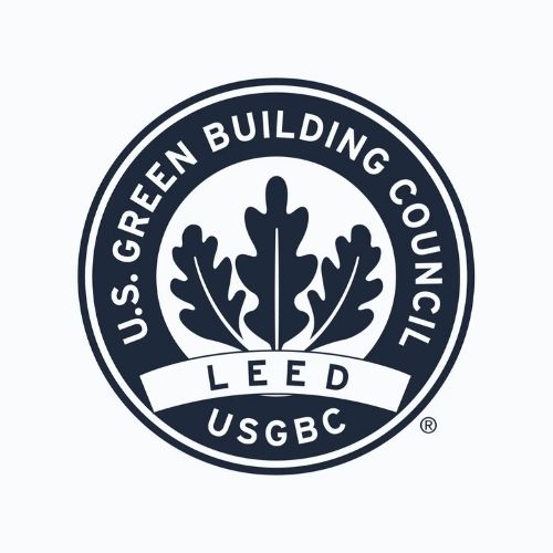 Official logo of the U.S. Green Building Council (USGBC) featuring the LEED emblem, symbolizing leadership in energy and environmental design.