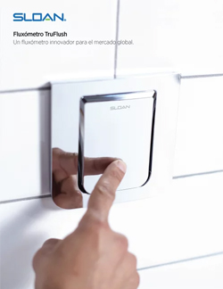 Sloan TruFlush® Flushometer, a sleek and modern flush solution designed for in-wall installation, offering maximum efficiency within a minimalist aesthetic. Its chrome plate reflects precision, hygiene, and advanced technology, positioning TruFlush® as a benchmark of innovation in the global market.