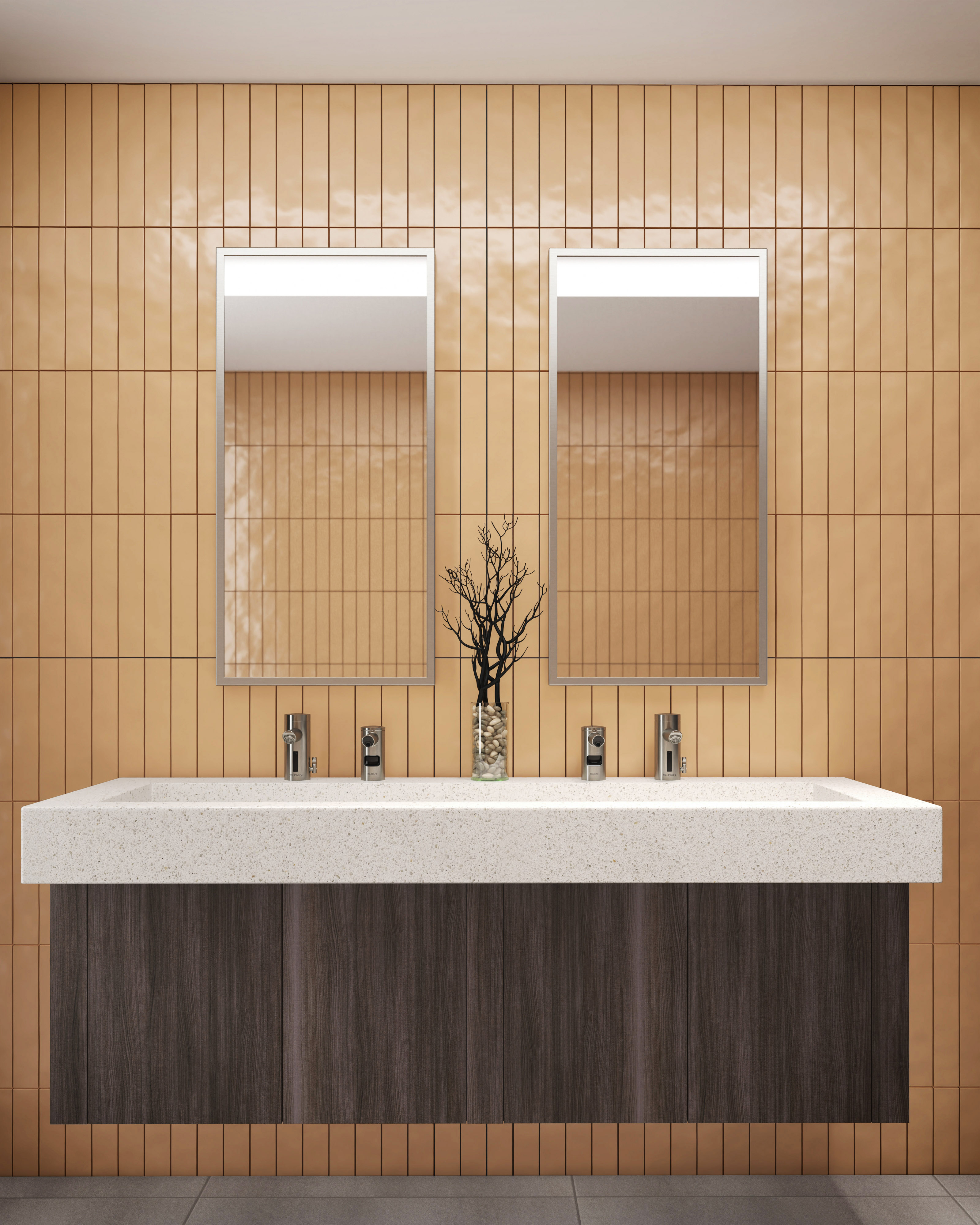 Sloan Angle Frame Mirror in Brushed Nickel